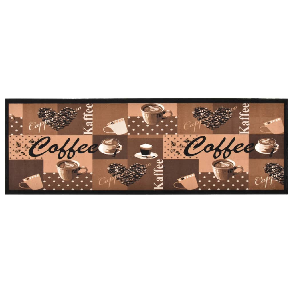 Vidaxl Kitchen mat washable coffee 60x180 cm brown