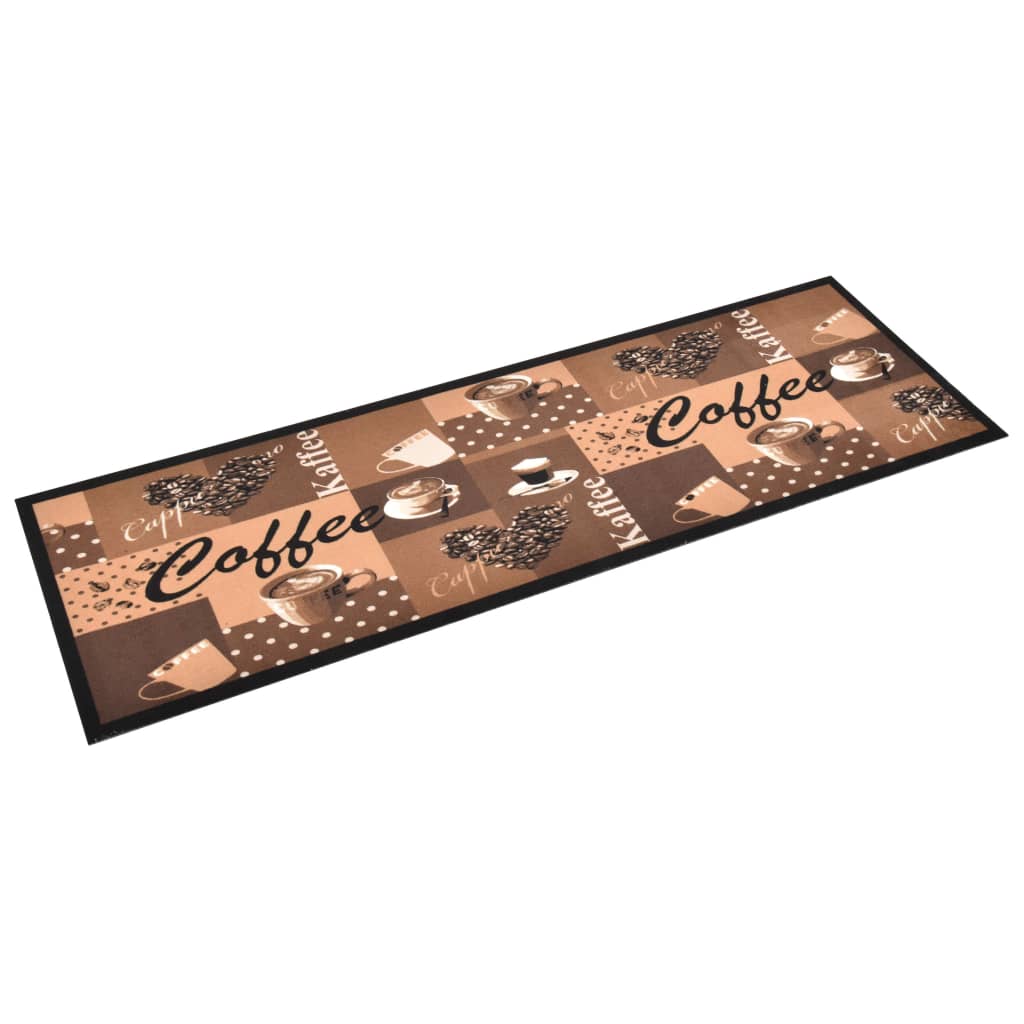 Vidaxl Kitchen mat washable coffee 60x180 cm brown