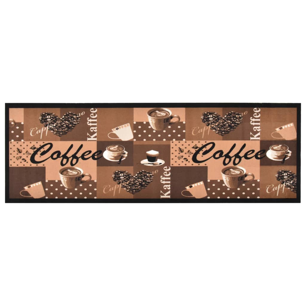 Vidaxl Kitchen mat washable coffee 60x300 cm brown