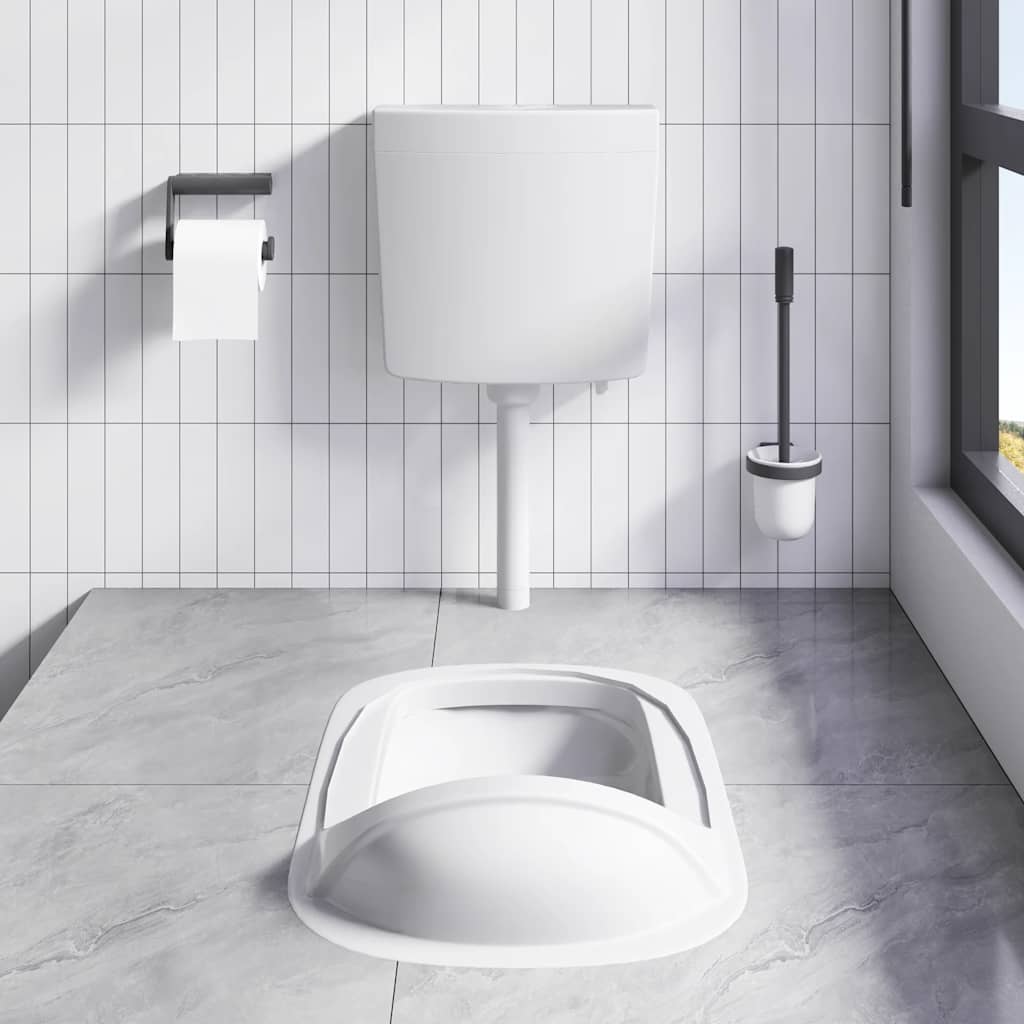 Vidaxl toilet floor with water supply at the bottom 3 6 l gray