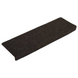 Vidaxl Stair Mats 15 St 65x21x4 cm nål føltes mørkebrun