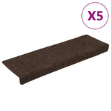 Vidaxl stair mats self-adhesive 15 pieces 65x21x4 cm brown rectangular edge