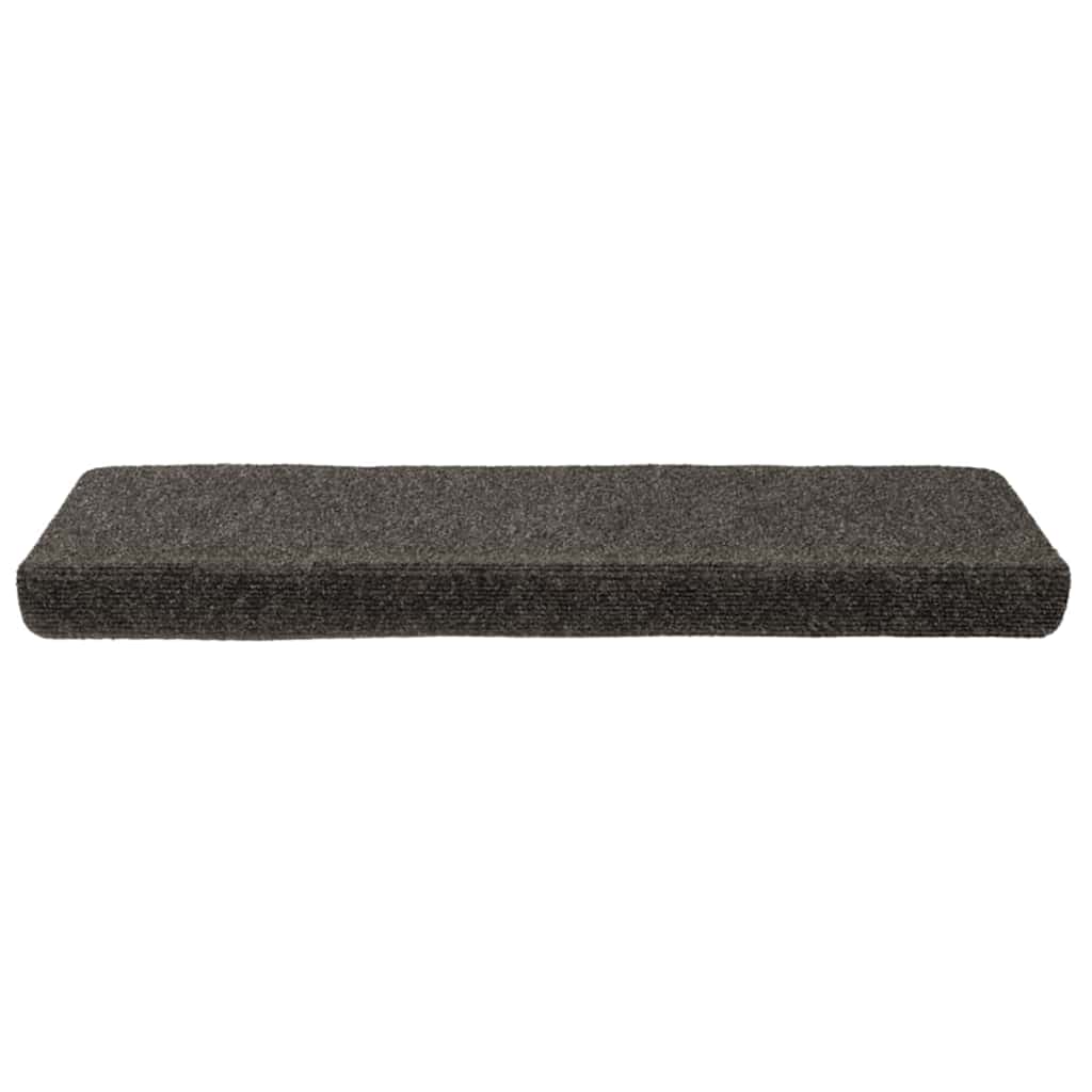 Vidaxl stair mats self -adhesive 15 pieces 65x21x4 cm anthracite rectangular edge