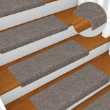 Vidaxl stair mats self -adhesive 15 pieces 65x21x4 cm beige rectangular edge