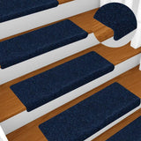 Vidaxl stair mats self -adhesive 15 pieces 65x21x4 cm navy blue with rectangular edge