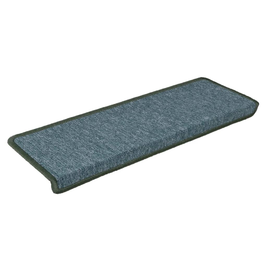 Vidaxl stair mats 15 st 65x21x4 cm dark green rectangular edge