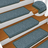 Vidaxl stair mats 15 st 65x21x4 cm dark green rectangular edge