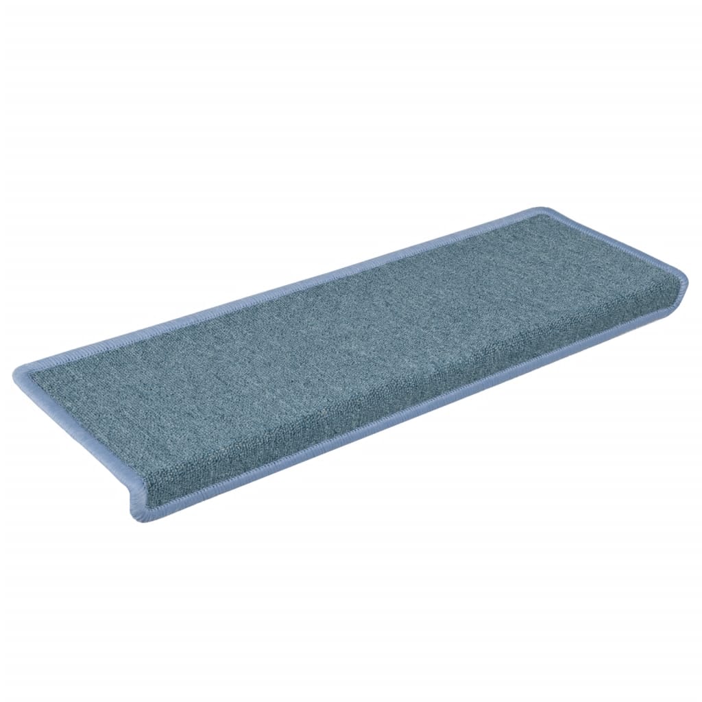 Vidaxl trapmatten 15 st 65x21x4 cm zeeblauw rechthoekige rand