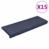 Maty schodów vidaxl 15 St 65x21x4 cm ciemnoszary i niebieski z prostokątną obramowaniem