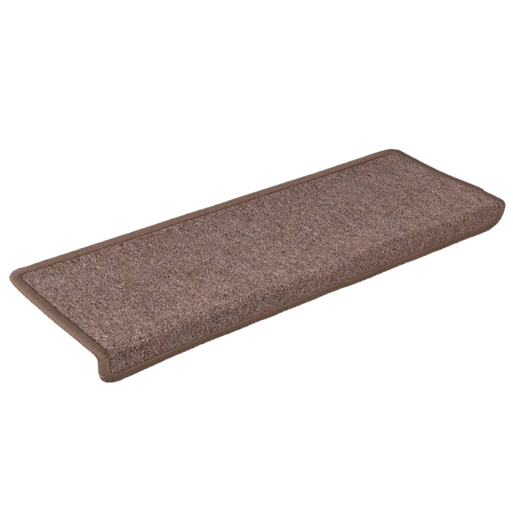 Vidaxl stair mats 15 st 65x21x4 cm brown rectangular edge