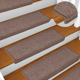 Vidaxl stair mats 15 st 65x21x4 cm brown rectangular edge