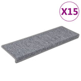 Esteras de escalera de Vidaxl 15 st 65x21x4 cm blanco y gris