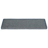 Vidaxl Stairs Mats 15 St 65x21x4 cm ljusgrå och blått med rektangulär kant