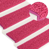 Vidaxl stair mats 15 st 65x21x4 cm pink
