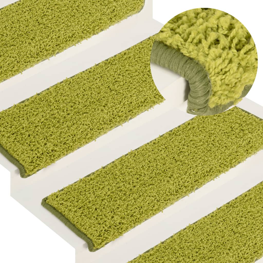 Vidaxl stair mats 15 st 65x21x4 cm green