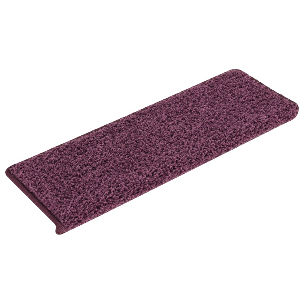 Vidaxl stair mats 15 st 65x21x4 cm dark purple