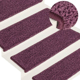 Vidaxl stair mats 15 st 65x21x4 cm dark purple
