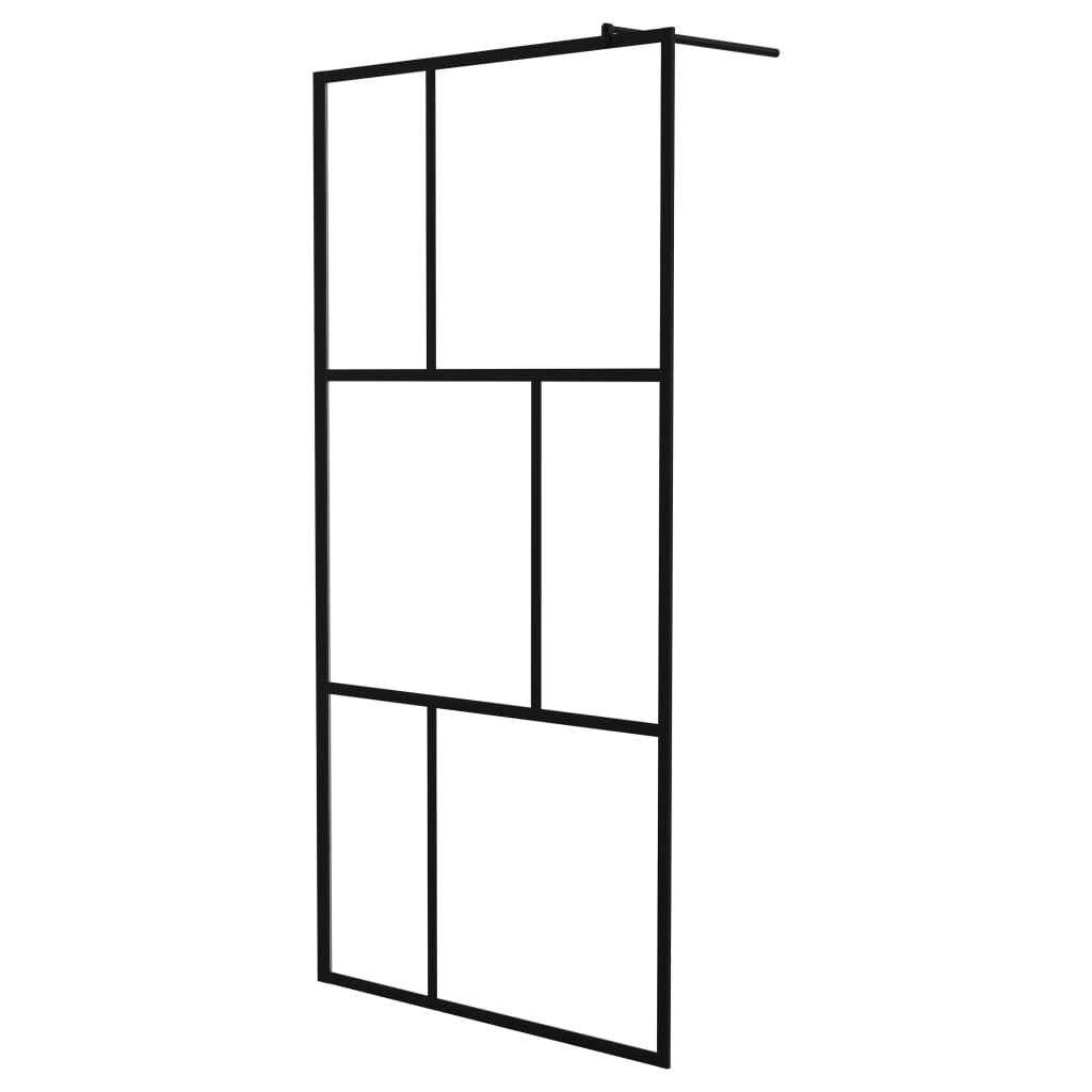 Vidaxl Walk -in shower wall 100x195 cm Terminated glass black