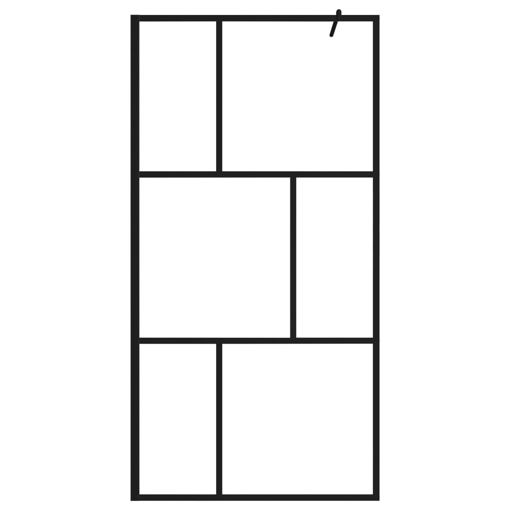Vidaxl Walk -in shower wall 100x195 cm Terminated glass black