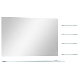 Espejo de pared Vidaxl con 5 estantes 100x60 cm de color plateado