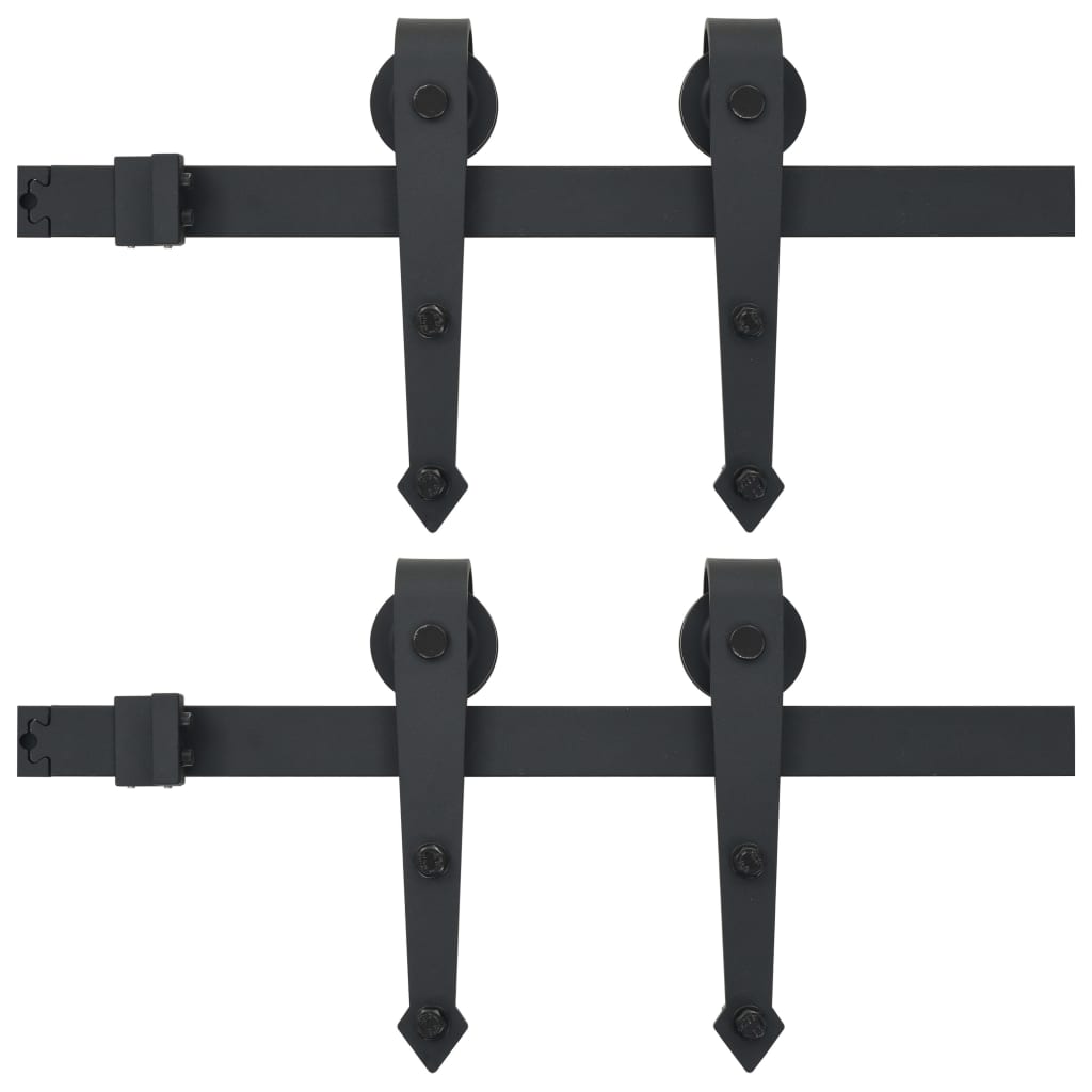 Vidaxl hardware sets for sliding doors 2 st 200 cm steel black