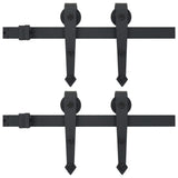 Vidaxl hardware sets for sliding doors 2 st 200 cm steel black