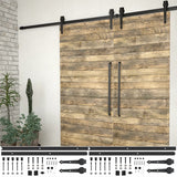 Vidaxl hardware sets for sliding doors 2 st 200 cm steel black