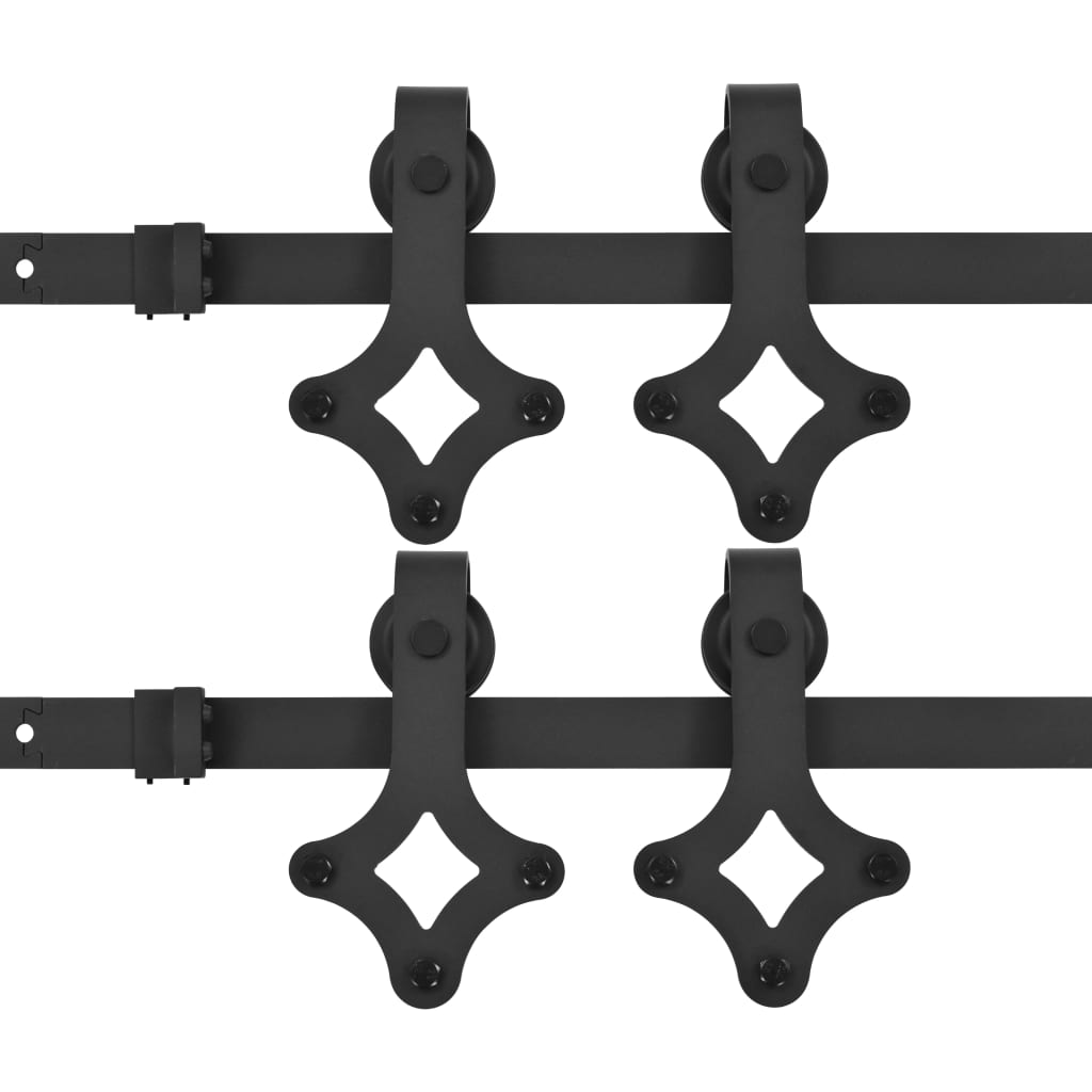 Vidaxl hardware sæt til skydedøre 2 st 200 cm stål sort