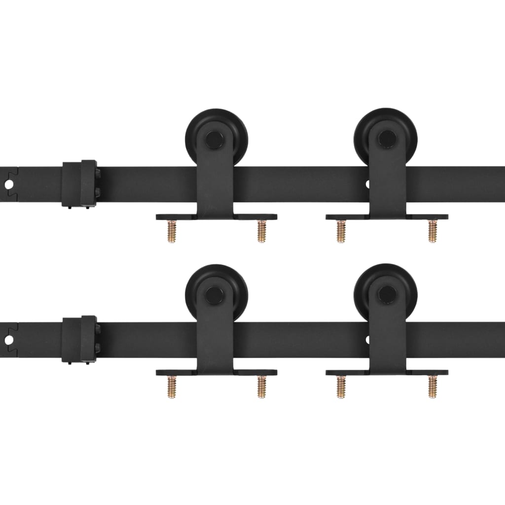 Vidaxl hardware sets for sliding doors 2 st 200 cm steel black