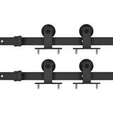 Vidaxl hardware sets for sliding doors 2 st 200 cm steel black