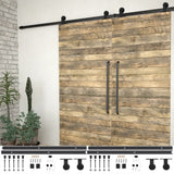 Vidaxl hardware sets for sliding doors 2 st 200 cm steel black