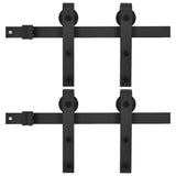 Vidaxl hardware sets for sliding doors 2 st 183 cm steel black
