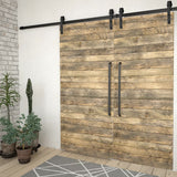 Vidaxl hardware sets for sliding doors 2 st 183 cm steel black