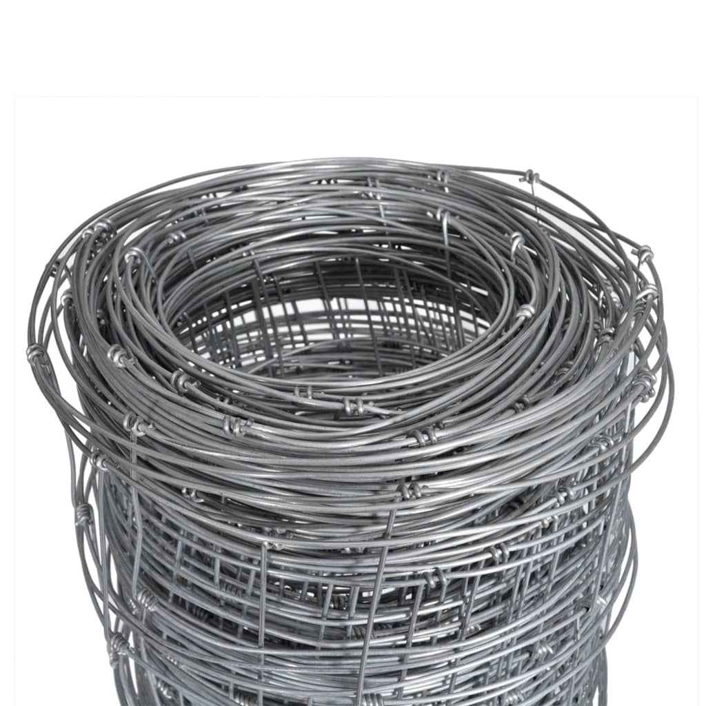 Vidaxl Hek 50x1,6 m galvaniseret stålsølvfarvet