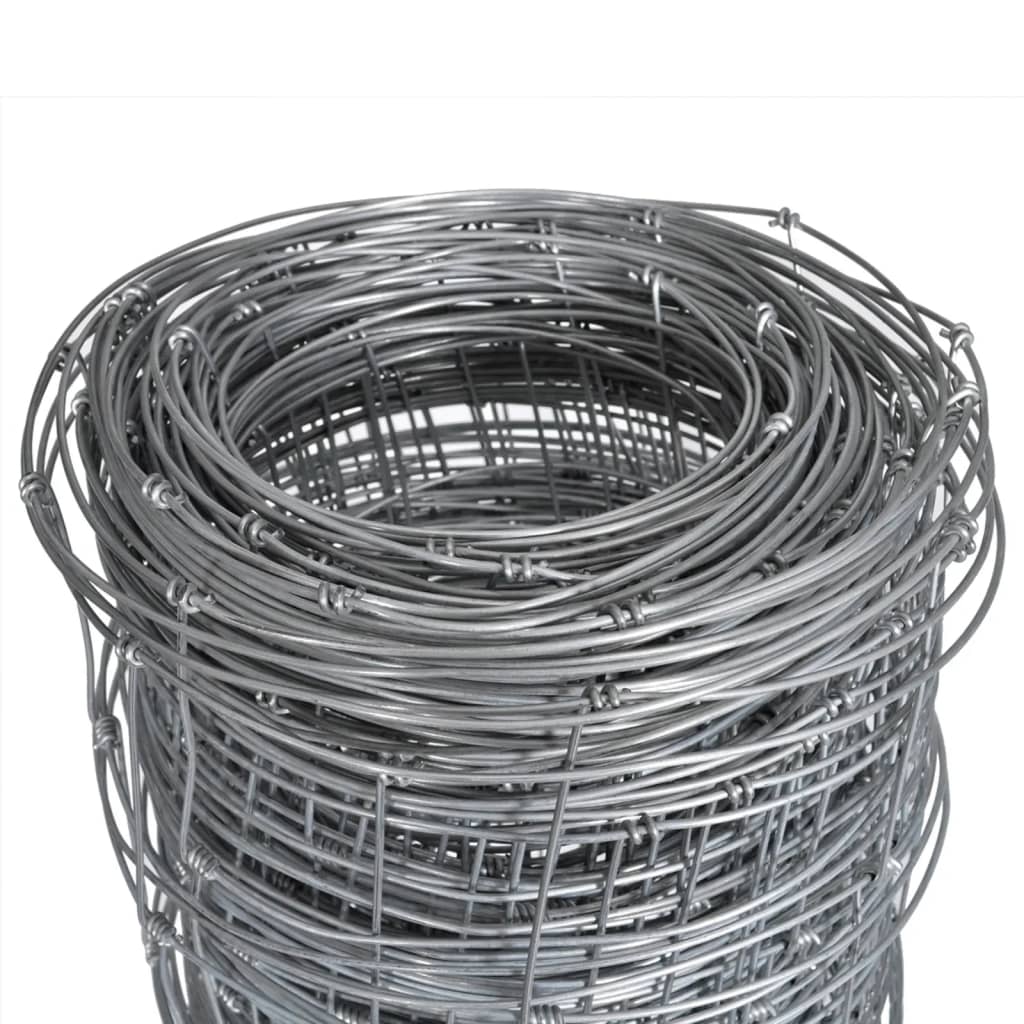 Vidaxl hek 50x1,25 m Galvanisé en acier argent coloré