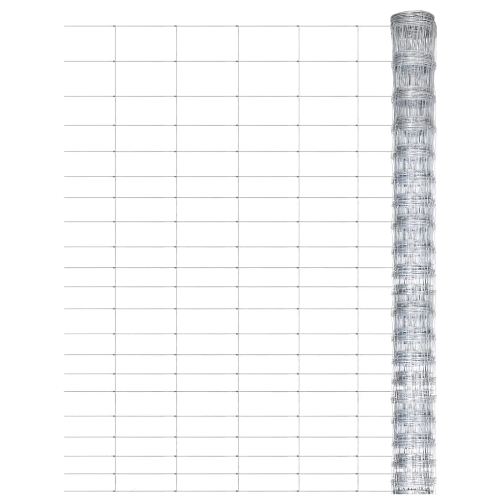 Vidaxl Hek 50x1,25 m galvaniseret stålsølvfarvet
