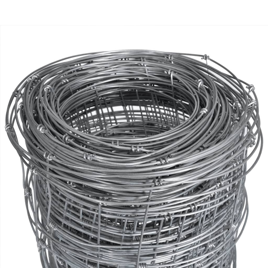 Vidaxl Hek 50x1,25 m galvaniseret stålsølvfarvet