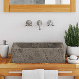 Vidaxl gootsteen 45x30x12 cm marmer hoogglans grijs