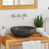 Vidaxl Sink Ø40x12 cm Marble grigio