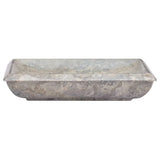 Vidaxl fregadero 50x35x10 cm de mármol gris