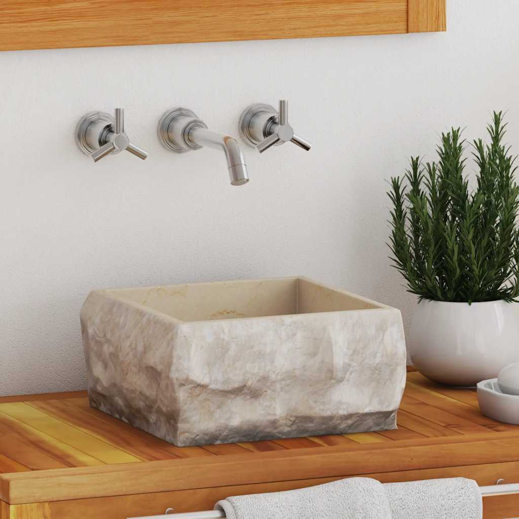 Vidaxl Sink 30x30x13 cm Crema di marmo