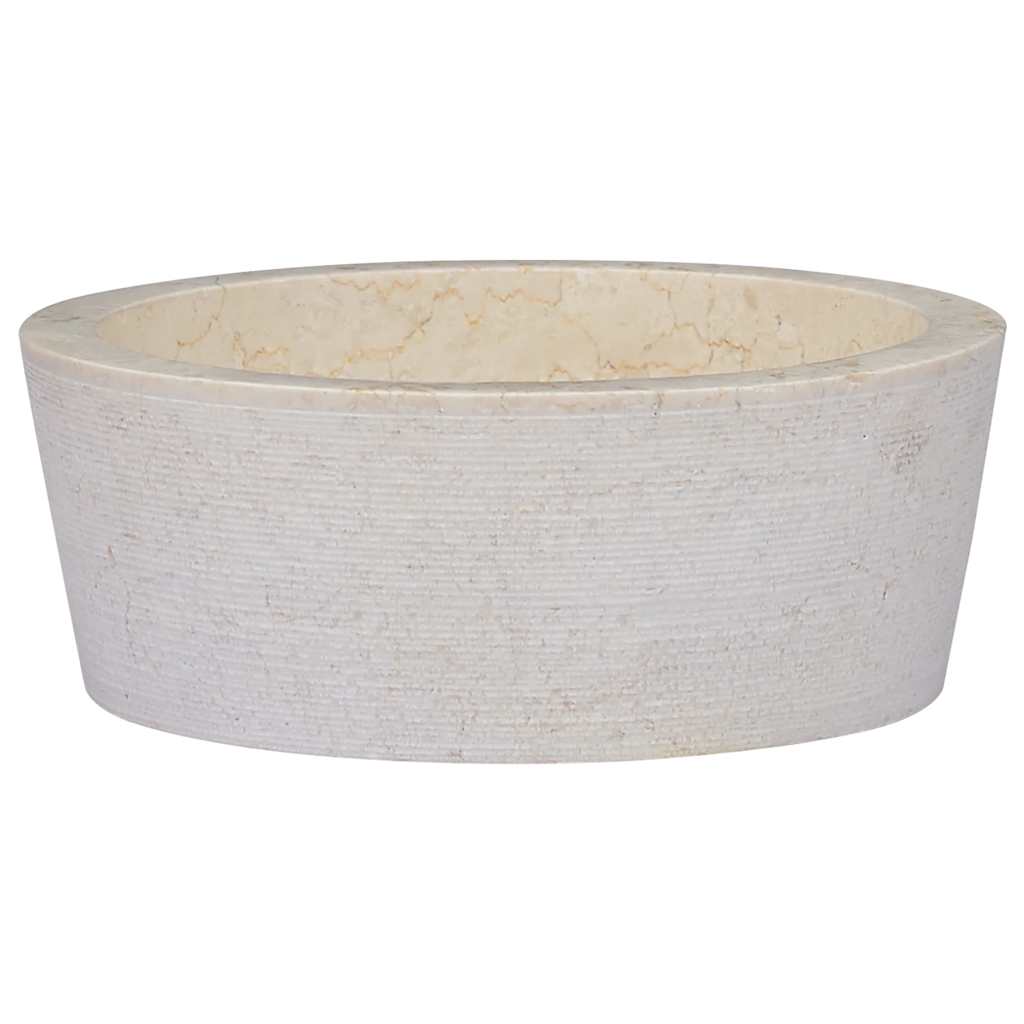 Vidaxl gootsteen ø40x15 cm marmer crèmekleurig