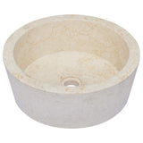 Vidaxl gootsteen ø40x15 cm marmer crèmekleurig