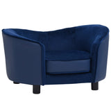 Vidaxl Dog Bank 69x49x40 cm Pluche e blu in pelle artificiale