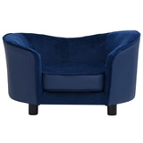 Vidaxl Dog Bank 69x49x40 cm Pluche e blu in pelle artificiale