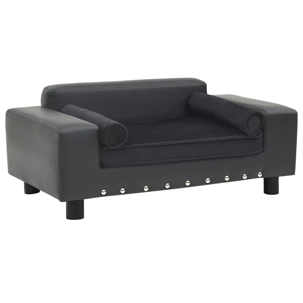 Vidaxl Bank 81x43x31 cm plyšový a umělá kůže tmavě šedá