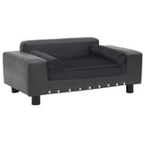 Vidaxl Bank 81x43x31 cm plyšový a umělá kůže tmavě šedá