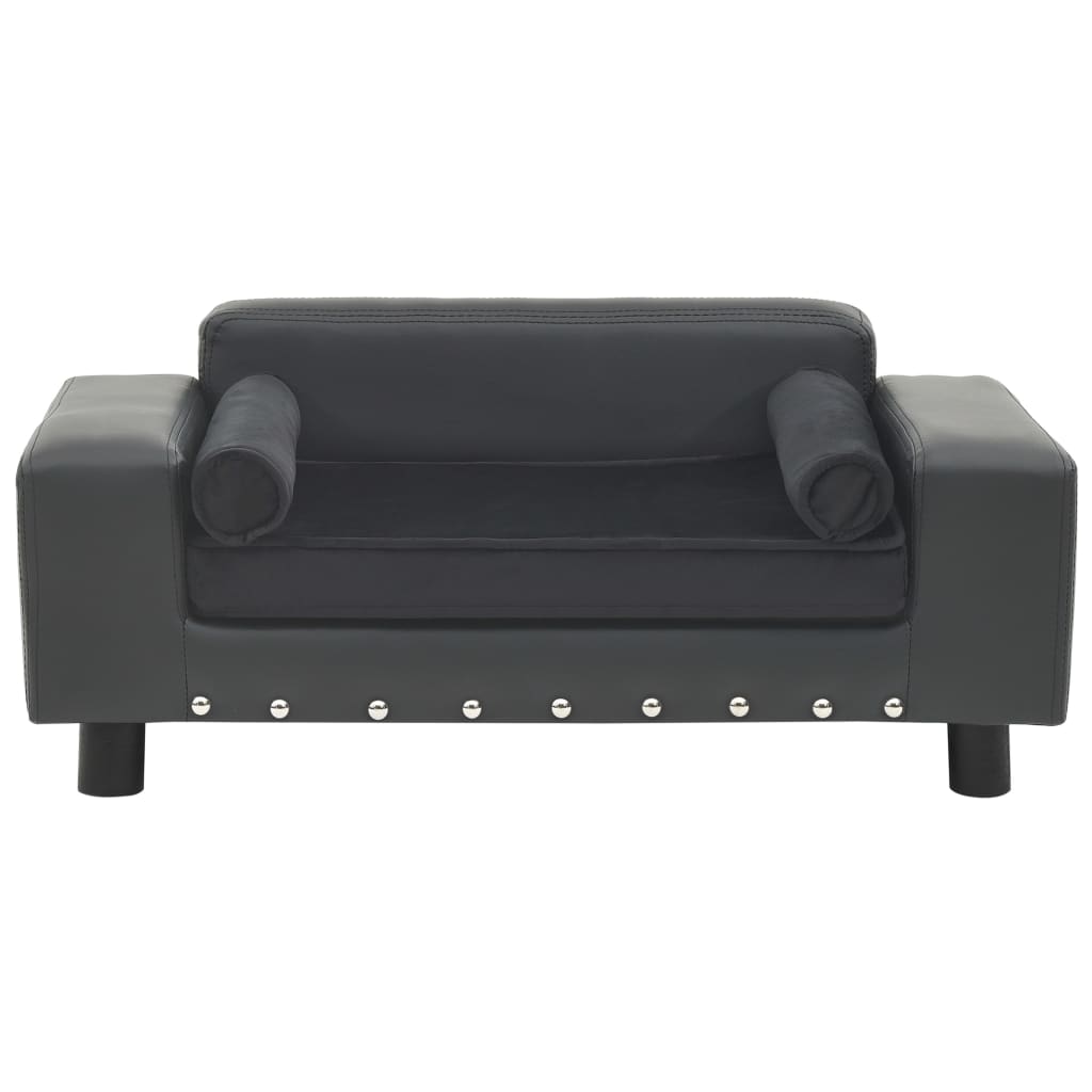Vidaxl Bank 81x43x31 cm plyšový a umělá kůže tmavě šedá
