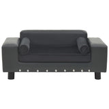 Vidaxl Bank 81x43x31 cm plyšový a umělá kůže tmavě šedá