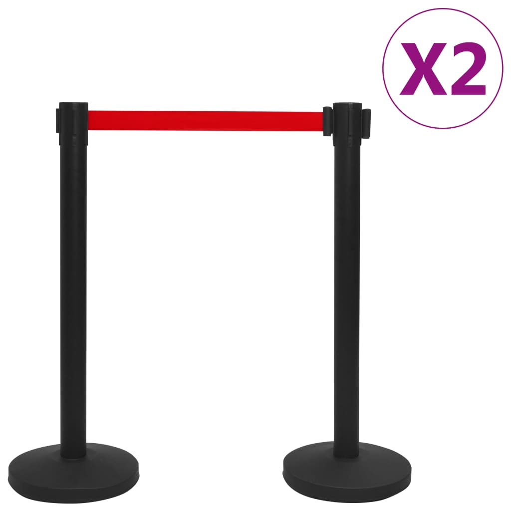 Vidaxl barrier posts 4 pcs with tires iron black